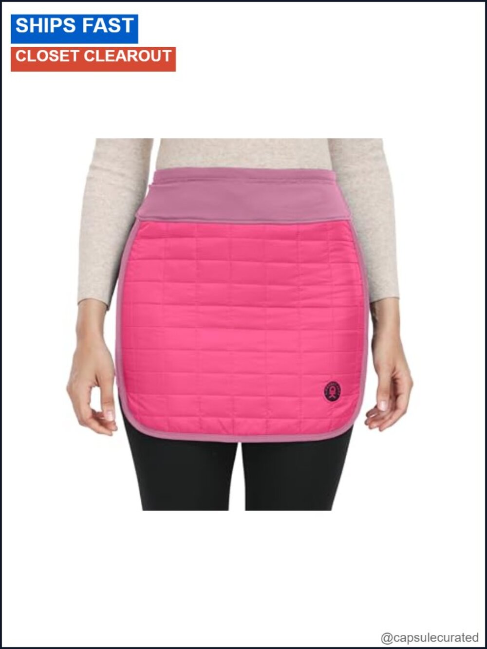 Lightweight Quilted Puffer Skort Warm Insulated Running Skirt